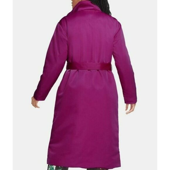 Womens Nike Jacket XL Long NSW Parka Thermal Insulation Loose Fit Fuchsia Purple - Picture 2 of 10